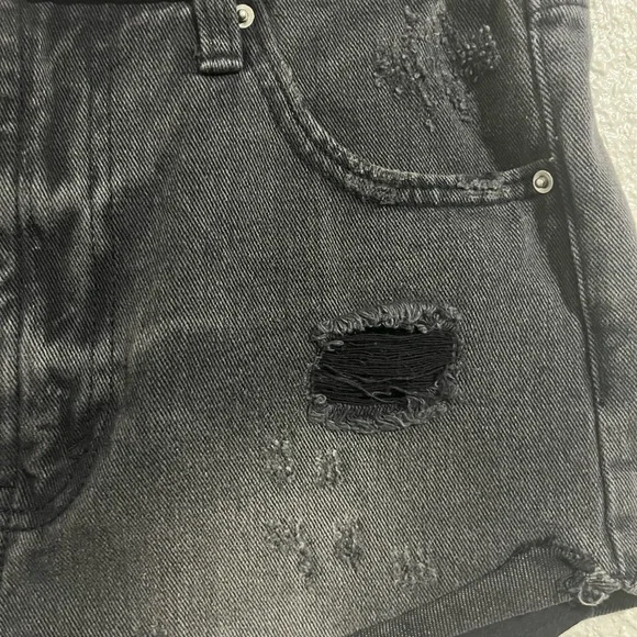 Wild Fable Black Distressed Jean Shorts - Picture 3 of 6